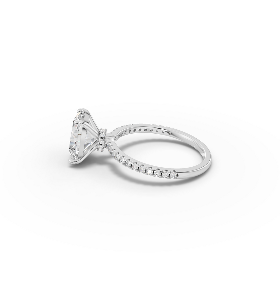 2.83 Ct Oval Hidden Halo Pavé Ring