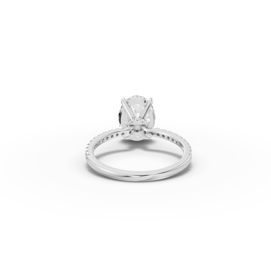 2.83 Ct Oval Hidden Halo Pavé Ring