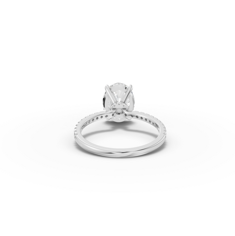 2.83 Ct Oval Hidden Halo Pavé Ring