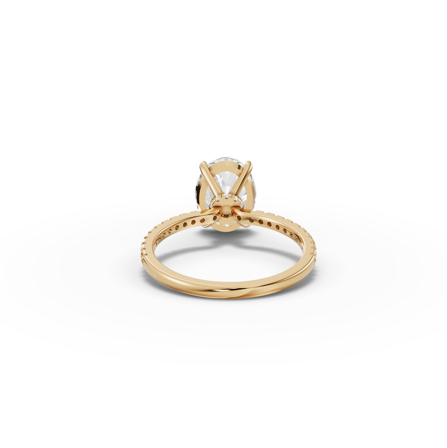 2.83 Ct Oval Hidden Halo Pavé Ring