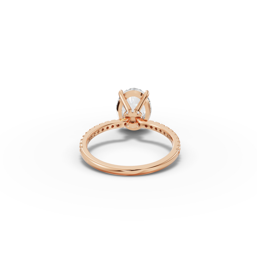 2.83 Ct Oval Hidden Halo Pavé Ring