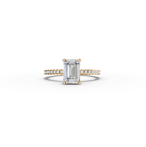 1.73 CT Emerald Hidden Halo Pavé Ring