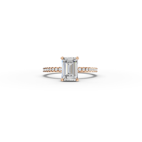 1.73 CT Emerald Hidden Halo Pavé Ring