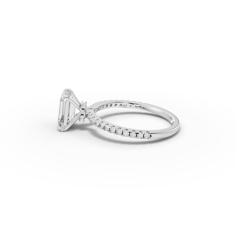 1.73 CT Emerald Hidden Halo Pavé Ring