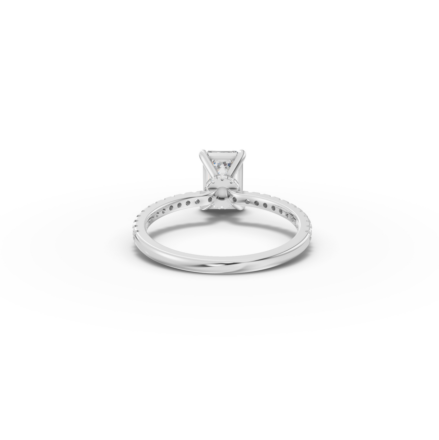 1.73 CT Emerald Hidden Halo Pavé Ring