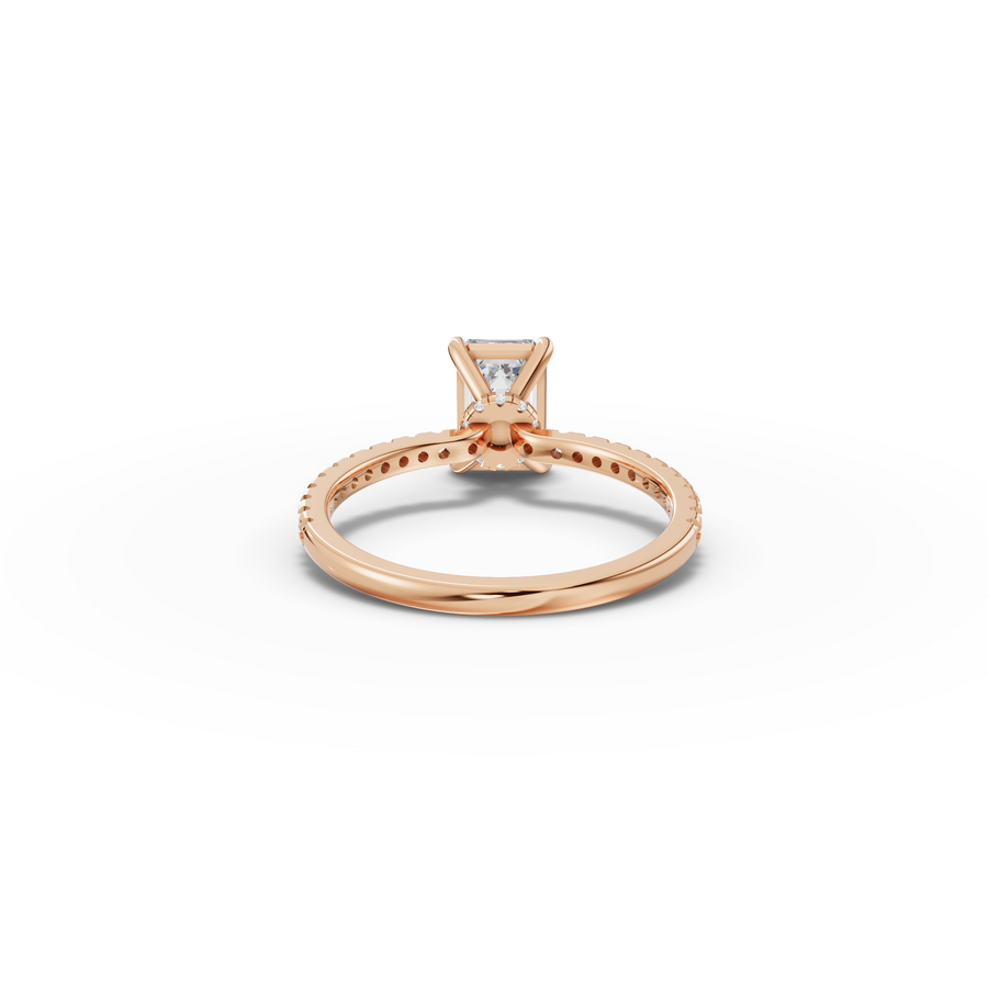 1.73 CT Emerald Hidden Halo Pavé Ring