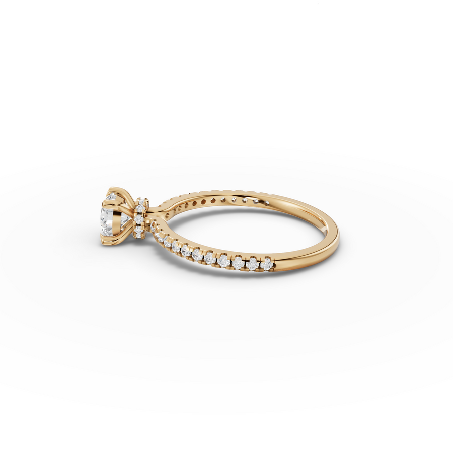 0.73 Ct Round Hidden Halo Pavé Ring