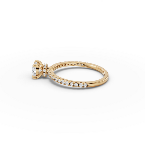 0.73 Ct Round Hidden Halo Pavé Ring