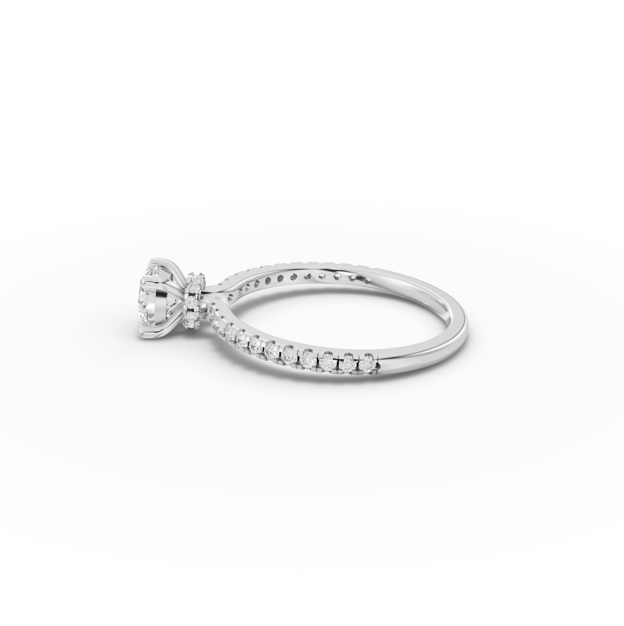 0.73 Ct Round Hidden Halo Pavé Ring