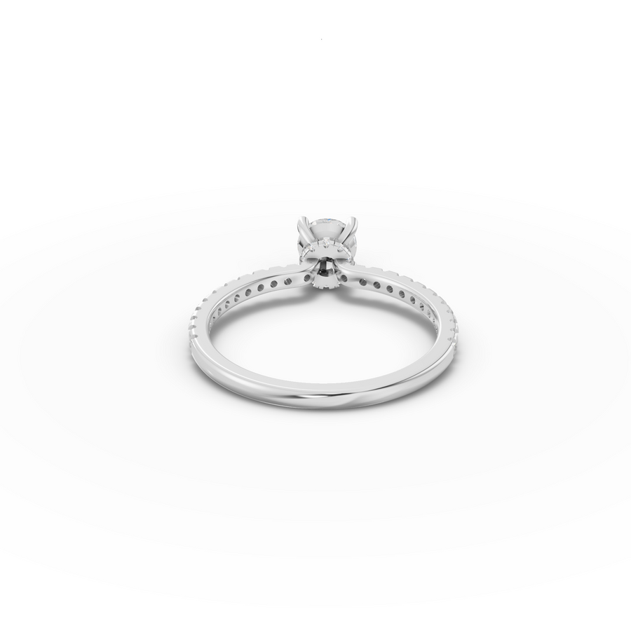 0.73 Ct Round Hidden Halo Pavé Ring