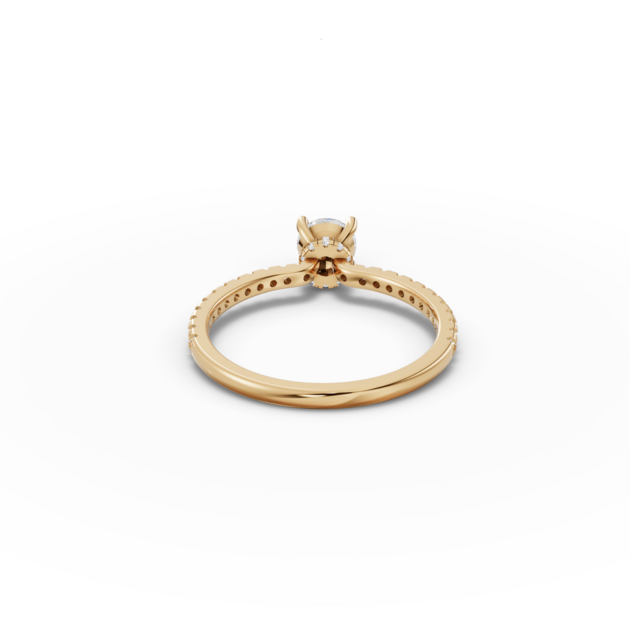 0.73 Ct Round Hidden Halo Pavé Ring