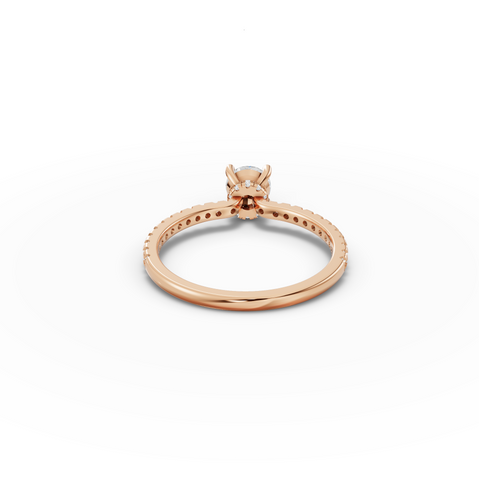 0.73 Ct Round Hidden Halo Pavé Ring