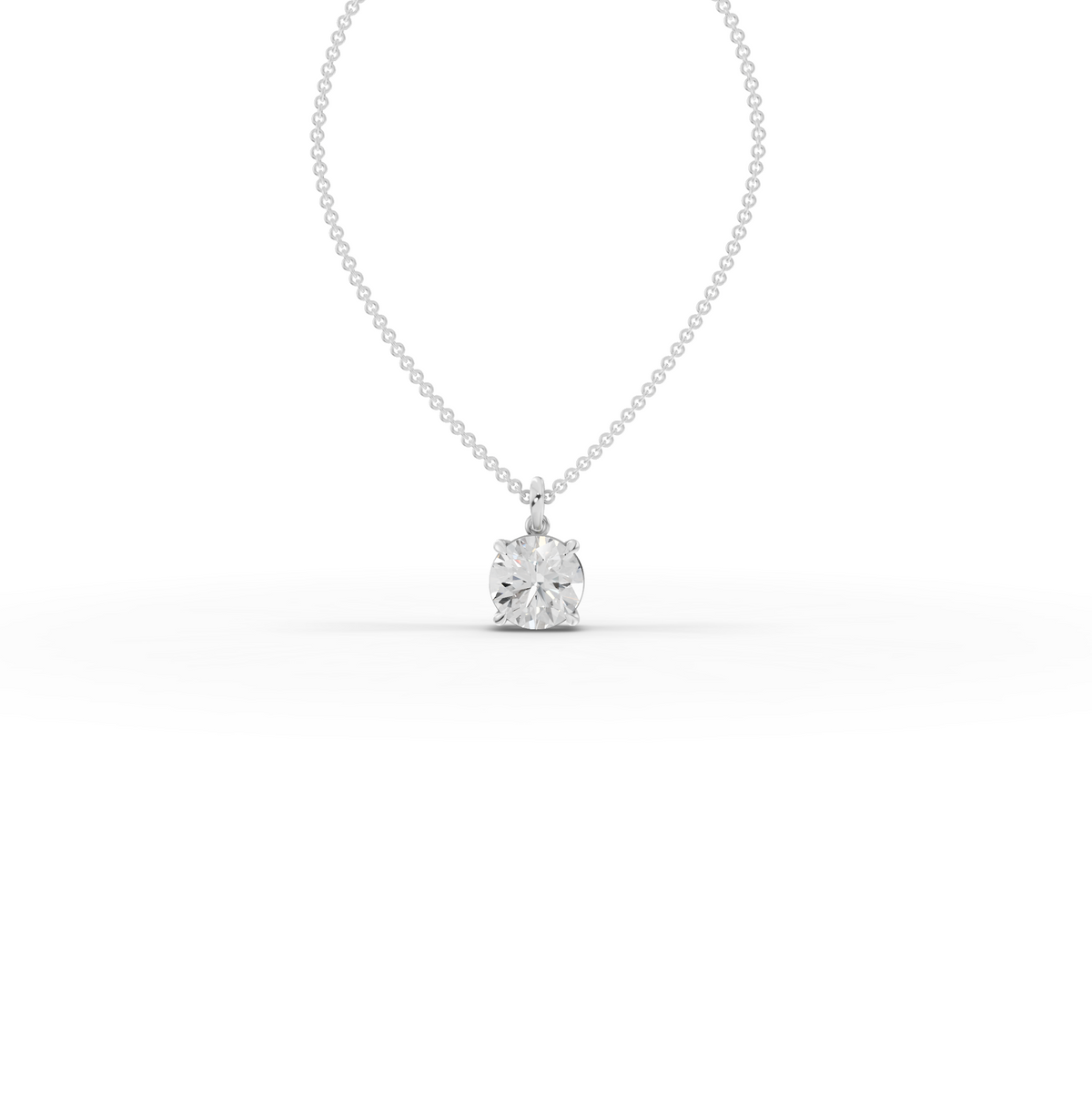 4.00 CT Round Prong Basket Lab Diamond Solitaire Pendant