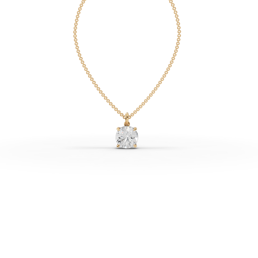 4.00 CT Round Prong Basket Lab Diamond Solitaire Pendant