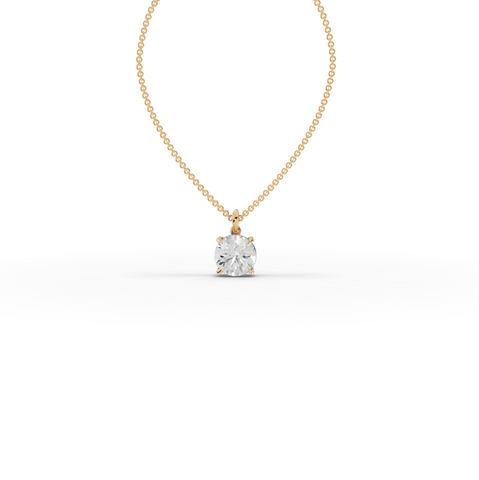 4.00 CT Round Prong Basket Lab Diamond Solitaire Pendant