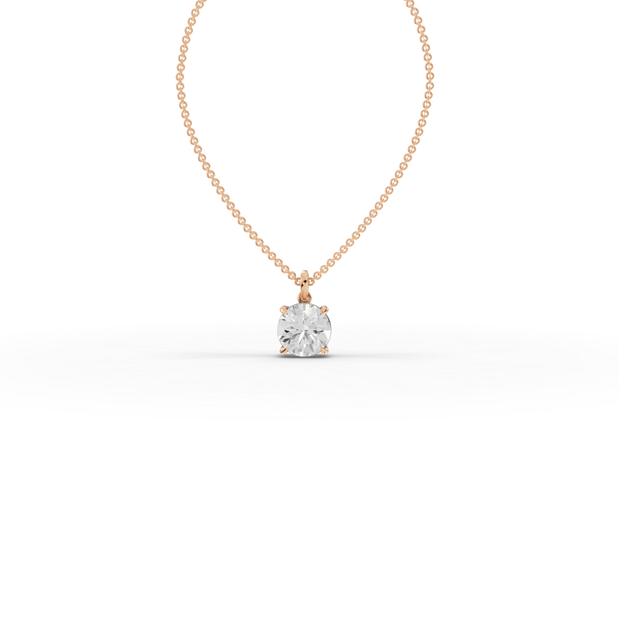 4.00 CT Round Prong Basket Lab Diamond Solitaire Pendant