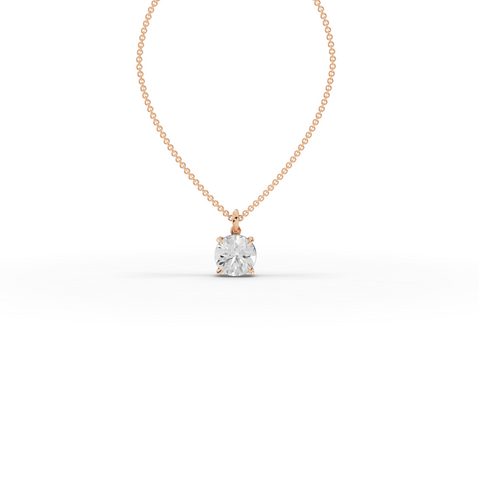 4.00 CT Round Prong Basket Lab Diamond Solitaire Pendant