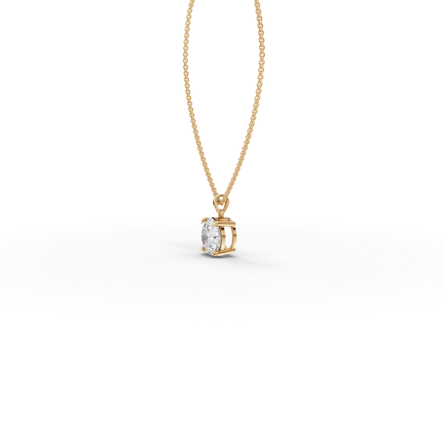 4.00 CT Round Prong Basket Lab Diamond Solitaire Pendant