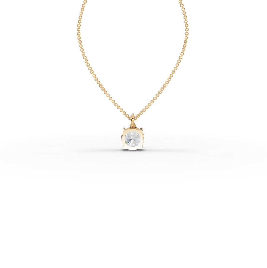 4.00 CT Round Prong Basket Lab Diamond Solitaire Pendant