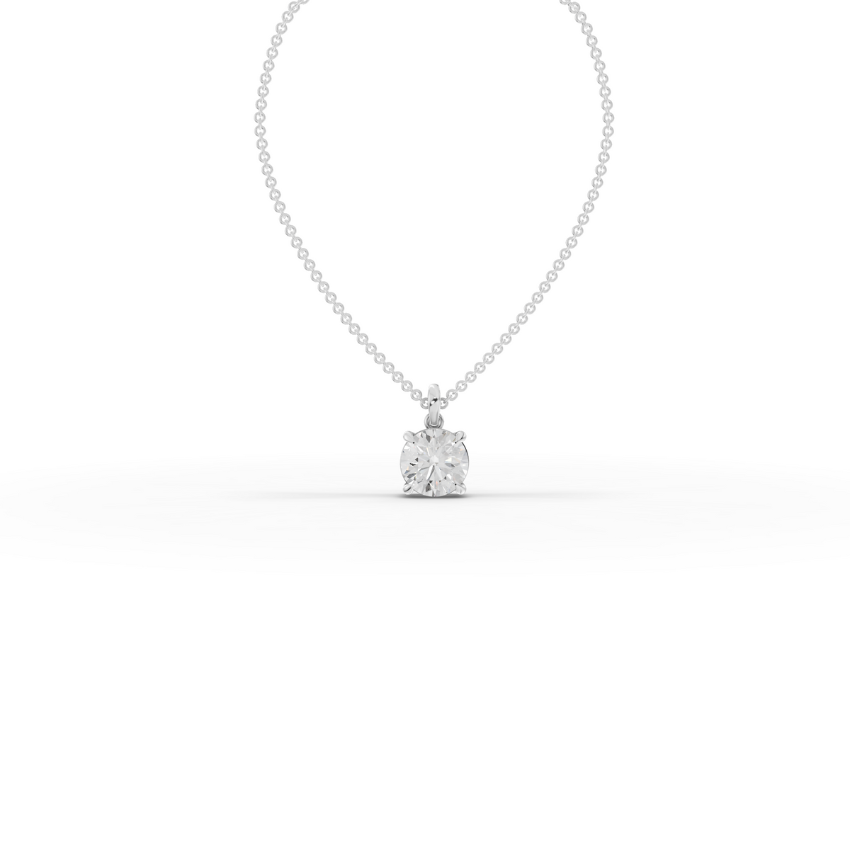 3.00 CT Round Basket Lab iamond Solitaire Pendant
