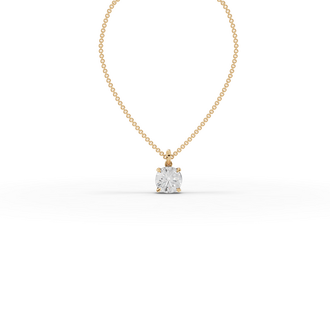3.00 CT Round Basket Lab iamond Solitaire Pendant