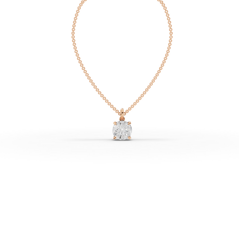 3.00 CT Round Basket Lab iamond Solitaire Pendant