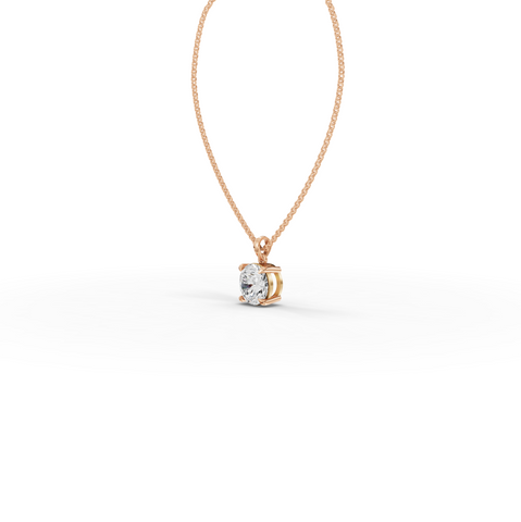 3.00 CT Round Basket Lab iamond Solitaire Pendant