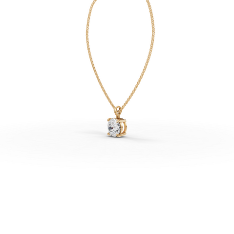 3.00 CT Round Basket Lab iamond Solitaire Pendant