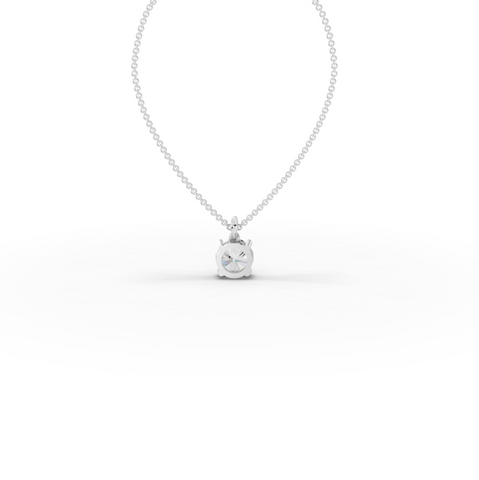 3.00 CT Round Basket Lab iamond Solitaire Pendant