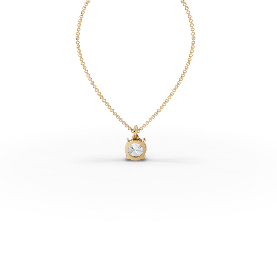 3.00 CT Round Basket Lab iamond Solitaire Pendant