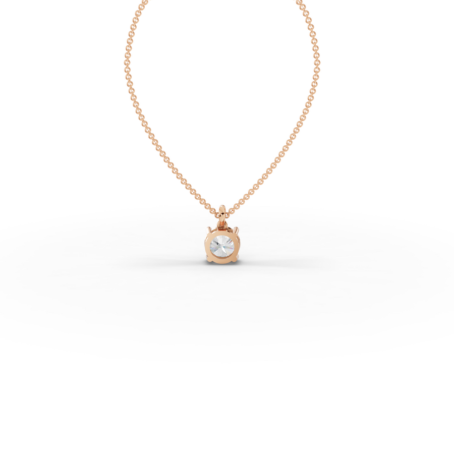 3.00 CT Round Basket Lab iamond Solitaire Pendant