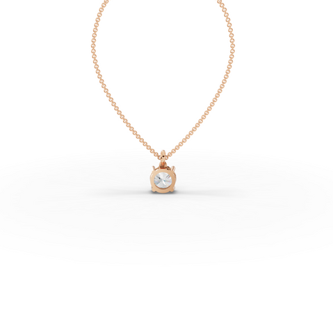 3.00 CT Round Basket Lab iamond Solitaire Pendant