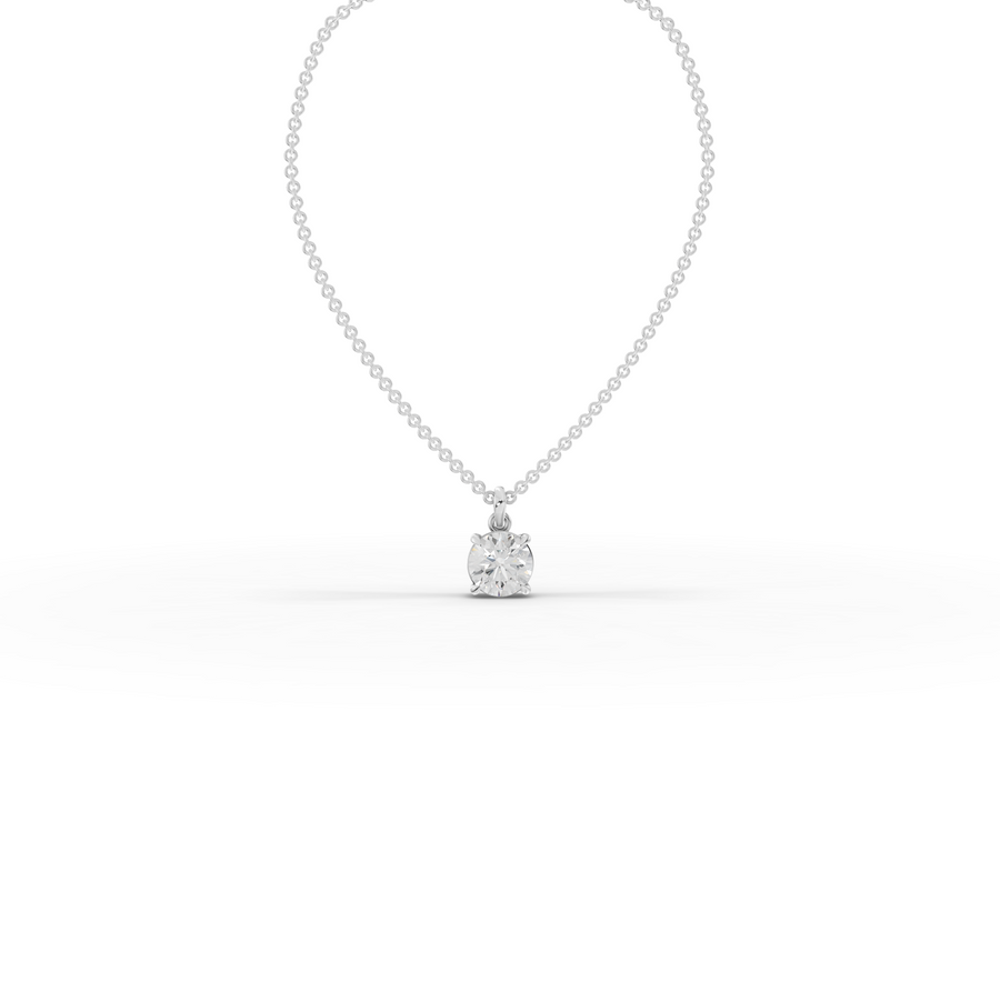 1.50 CT Round Basket Lab Diamond Solitaire Pendant