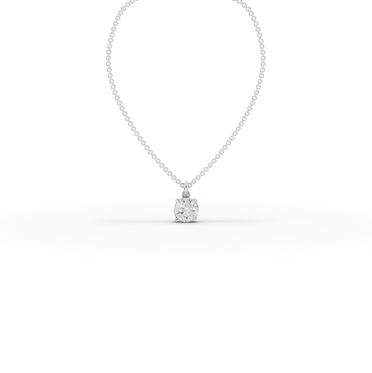 1.50 CT Round Basket Lab Diamond Solitaire Pendant