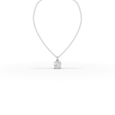 1.50 CT Round Basket Lab Diamond Solitaire Pendant