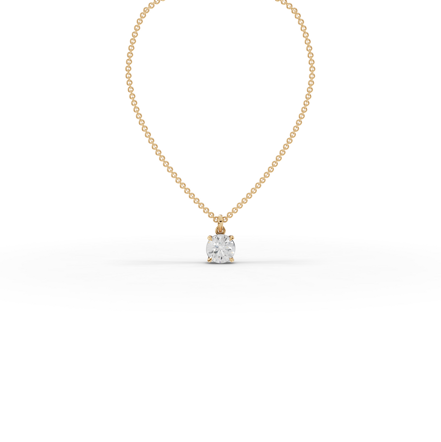 1.50 CT Round Basket Lab Diamond Solitaire Pendant