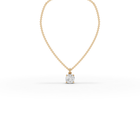 1.50 CT Round Basket Lab Diamond Solitaire Pendant