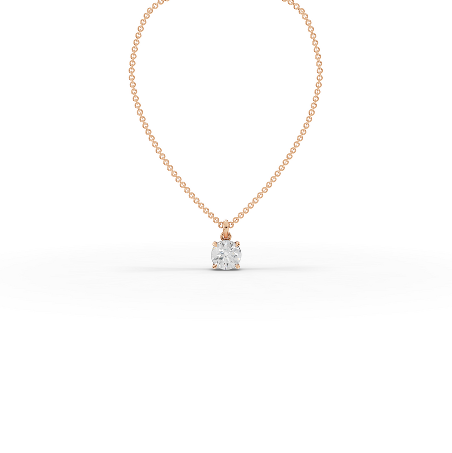 1.50 CT Round Basket Lab Diamond Solitaire Pendant