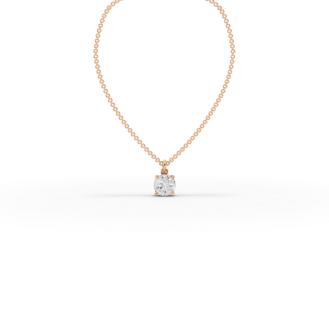 1.50 CT Round Basket Lab Diamond Solitaire Pendant
