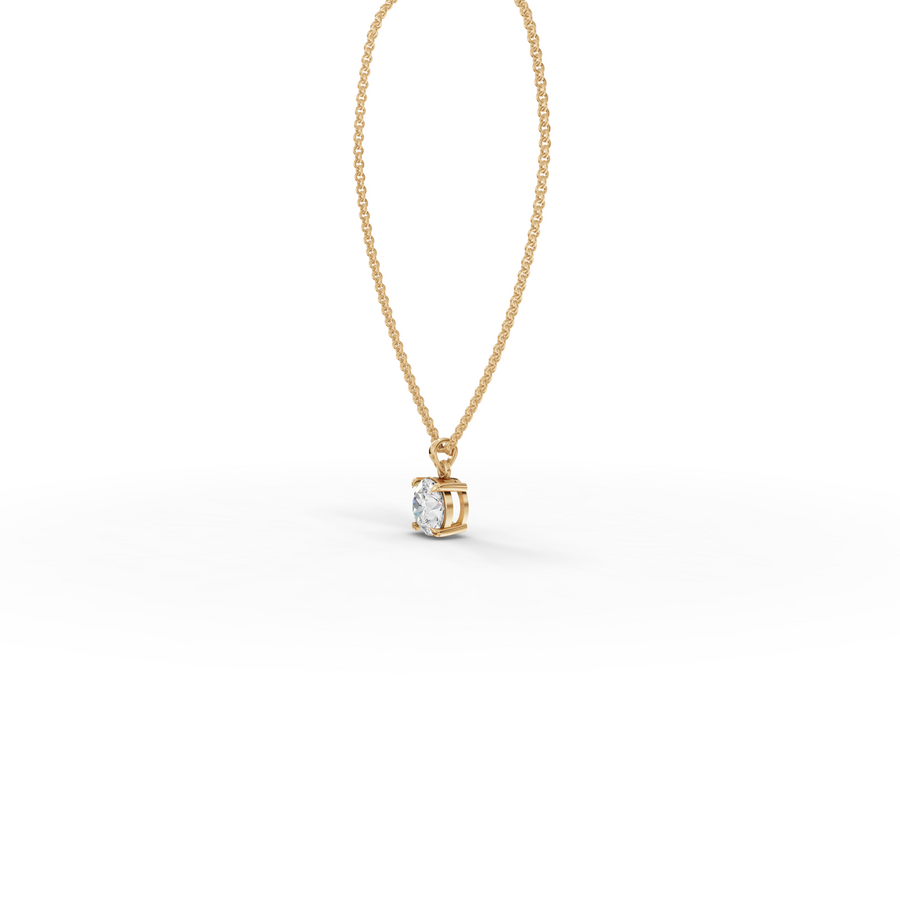 1.50 CT Round Basket Lab Diamond Solitaire Pendant