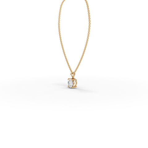 1.50 CT Round Basket Lab Diamond Solitaire Pendant