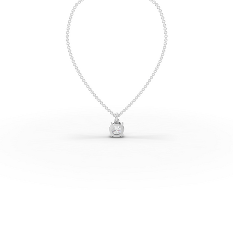 1.50 CT Round Basket Lab Diamond Solitaire Pendant