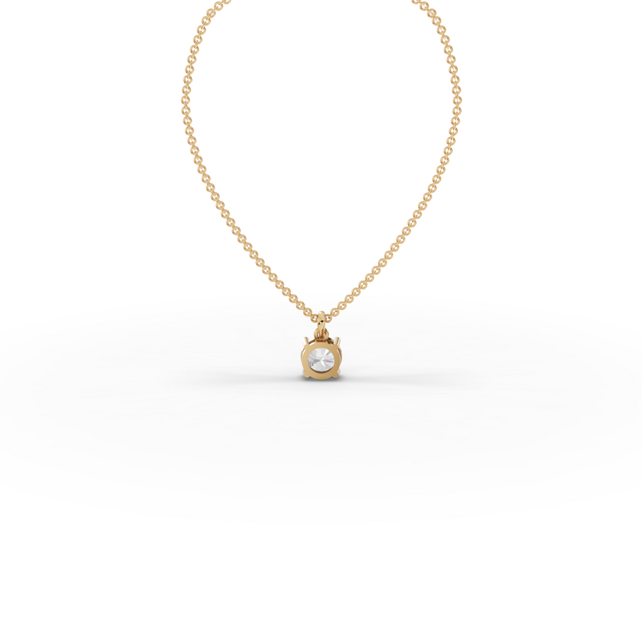 1.50 CT Round Basket Lab Diamond Solitaire Pendant