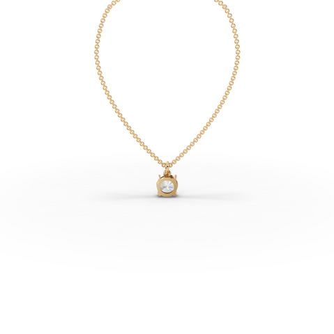 1.50 CT Round Basket Lab Diamond Solitaire Pendant