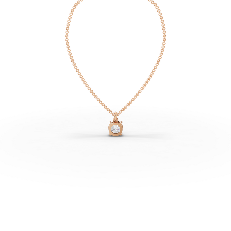 1.50 CT Round Basket Lab Diamond Solitaire Pendant