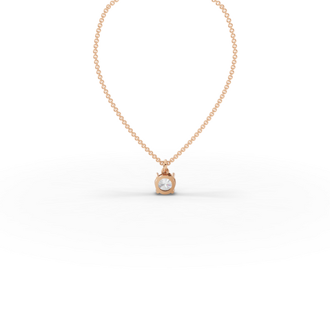 1.50 CT Round Basket Lab Diamond Solitaire Pendant