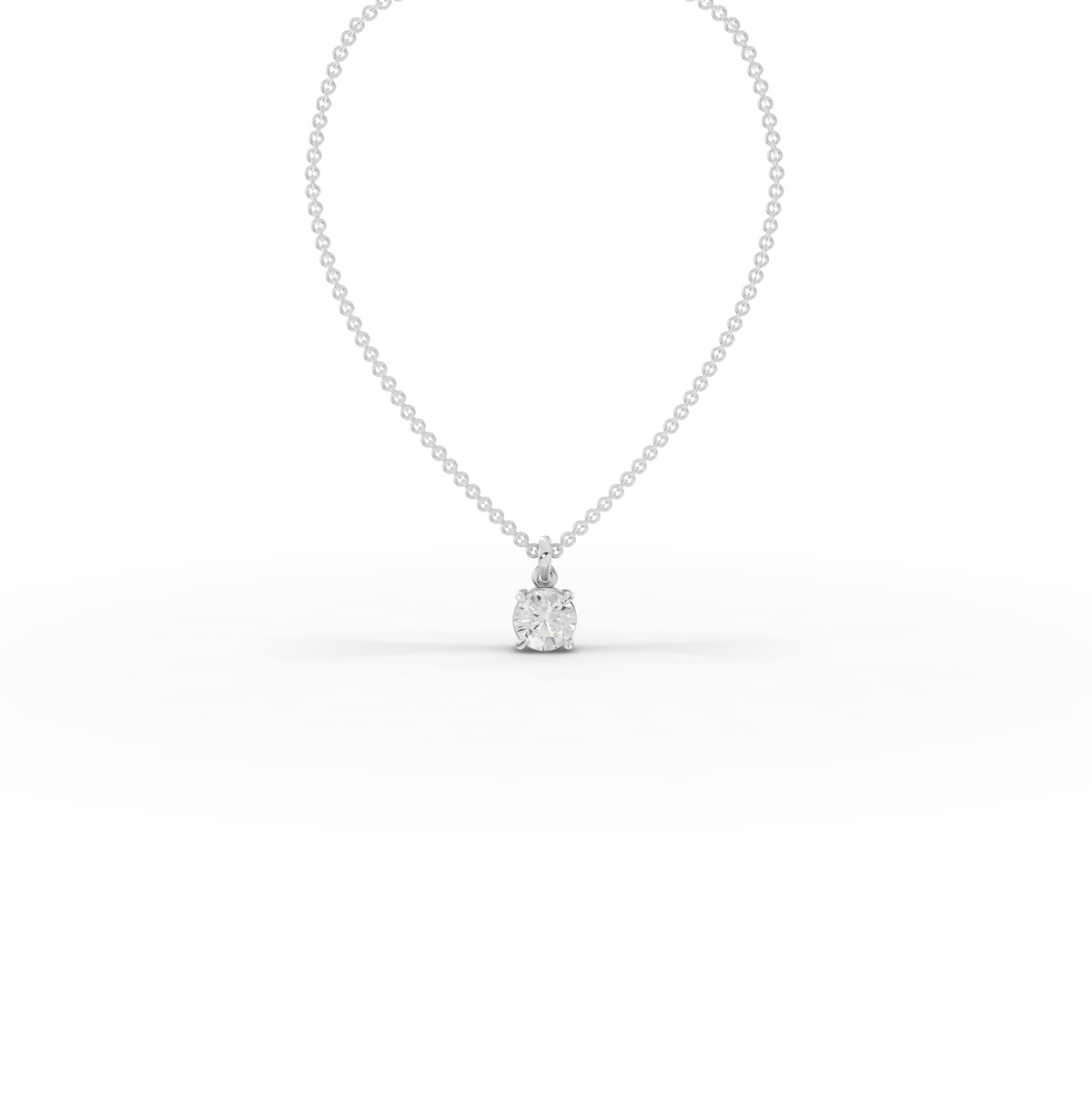0.50 CT Round Basket Lab Diamond Solitaire Pendant