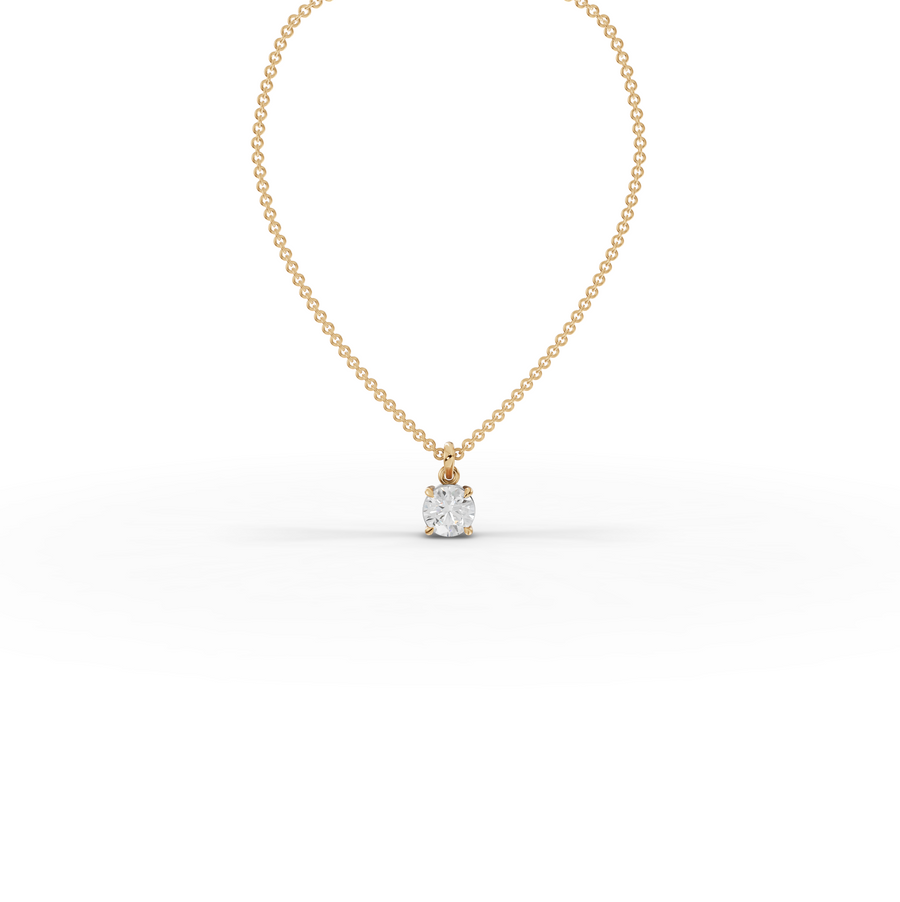 0.50 CT Round Basket Lab Diamond Solitaire Pendant