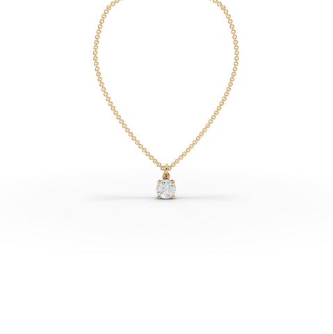 0.50 CT Round Basket Lab Diamond Solitaire Pendant