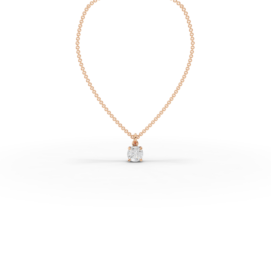 0.50 CT Round Basket Lab Diamond Solitaire Pendant